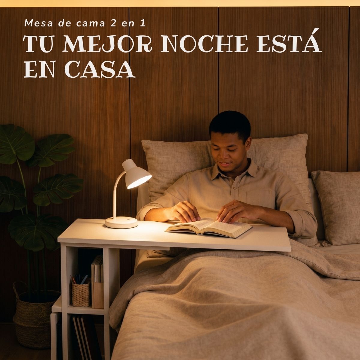 Mesa de cama 2 en 1 — Mesa de luz y escritorio