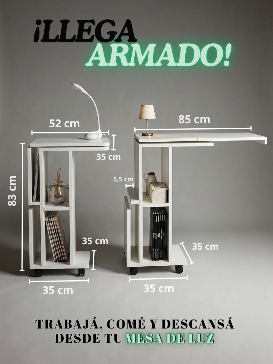 Mesa de cama 2 en 1 — Mesa de luz y escritorio
